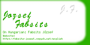jozsef fabsits business card